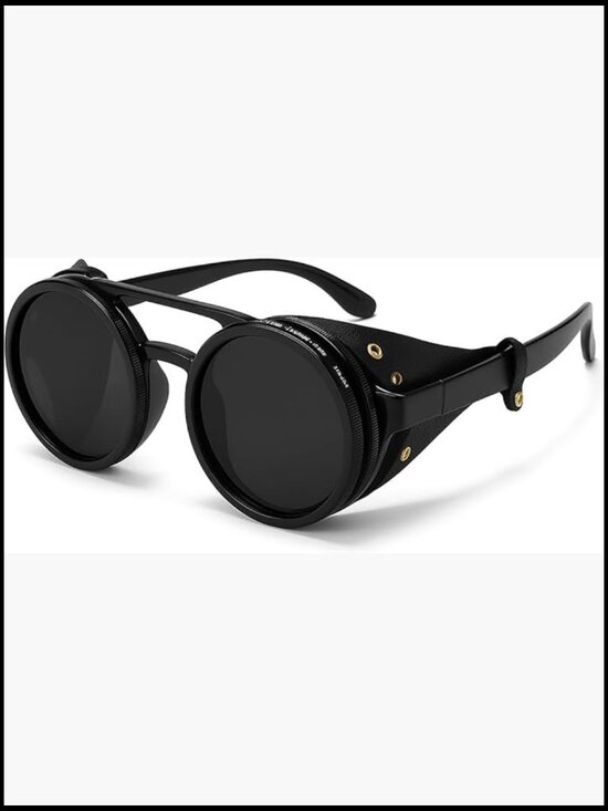 Other - Adjustable Tint Steampunk Sunglasses with Faux Leather Side Shields